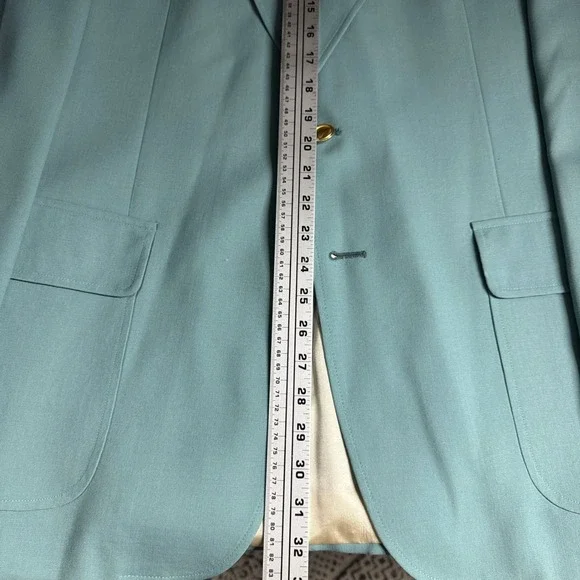Kuppenheimer Sportsman Collection Teal Blue Wool Blend‎ Blazer Jacket Mens 42L
